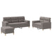 Set de canapele cu perne, 3 piese, gri taupe, textil - WALTI WALTI