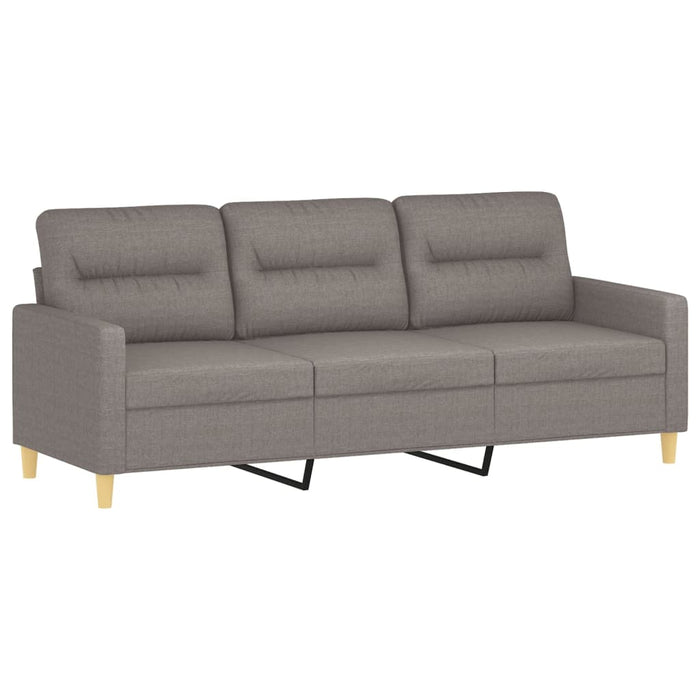 Set de canapele cu perne, 3 piese, gri taupe, textil - WALTI WALTI