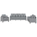 Set de canapele cu perne, 3 piese, gri deschis, textil - WALTI WALTI