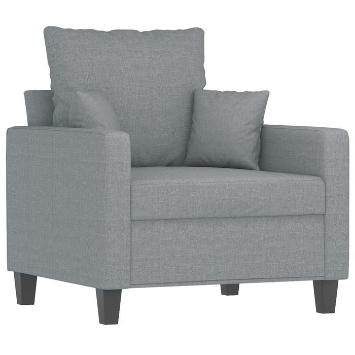 Set de canapele cu perne, 3 piese, gri deschis, textil - WALTI WALTI