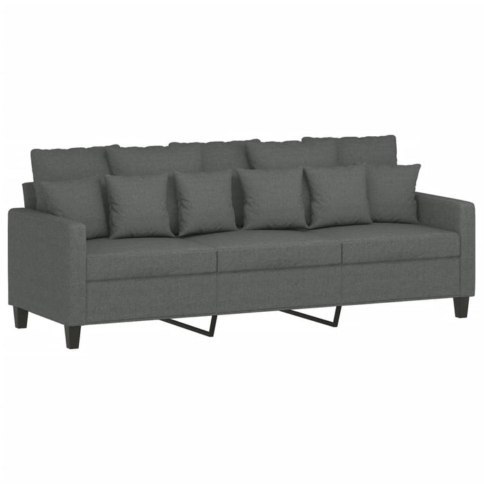 Set de canapele cu perne, 3 piese, gri închis, textil - WALTI WALTI