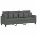 Set de canapele cu perne, 3 piese, gri închis, textil - WALTI WALTI