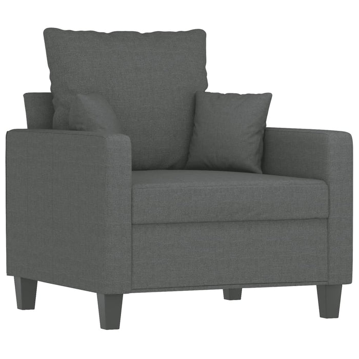 Set de canapele cu perne, 3 piese, gri închis, textil - WALTI WALTI