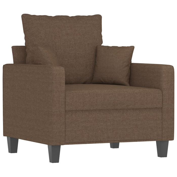 Set de canapele cu perne, 3 piese, maro, textil - WALTI WALTI