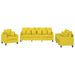 Set de canapele cu perne, 3 piese, galben deschis, textil - WALTI WALTI