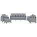 Set de canapele cu perne, 4 piese, gri deschis, material textil - WALTI WALTI