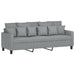 Set de canapele cu perne, 4 piese, gri deschis, material textil - WALTI WALTI