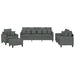 Set de canapele cu perne, 4 piese, gri închis, material textil - WALTI WALTI
