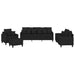 Set de canapele cu perne, 4 piese, negru, material textil - WALTI WALTI