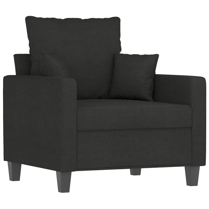 Set de canapele cu perne, 4 piese, negru, material textil - WALTI WALTI