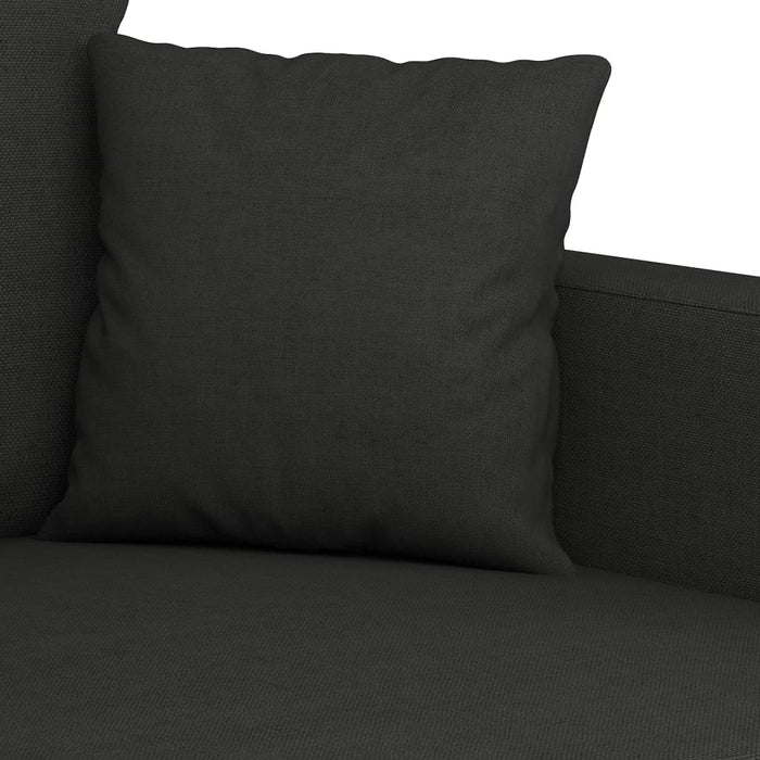 Set de canapele cu perne, 4 piese, negru, material textil - WALTI WALTI