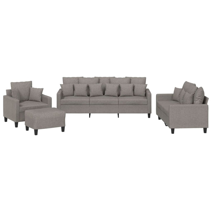 Set de canapele cu perne, 4 piese, gri taupe, textil - WALTI WALTI