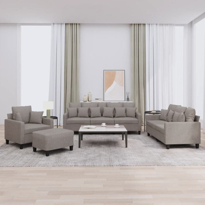 Set de canapele cu perne, 4 piese, gri taupe, textil - WALTI WALTI