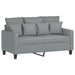 Set de canapele cu perne, 2 piese, gri deschis, textil - WALTI WALTI