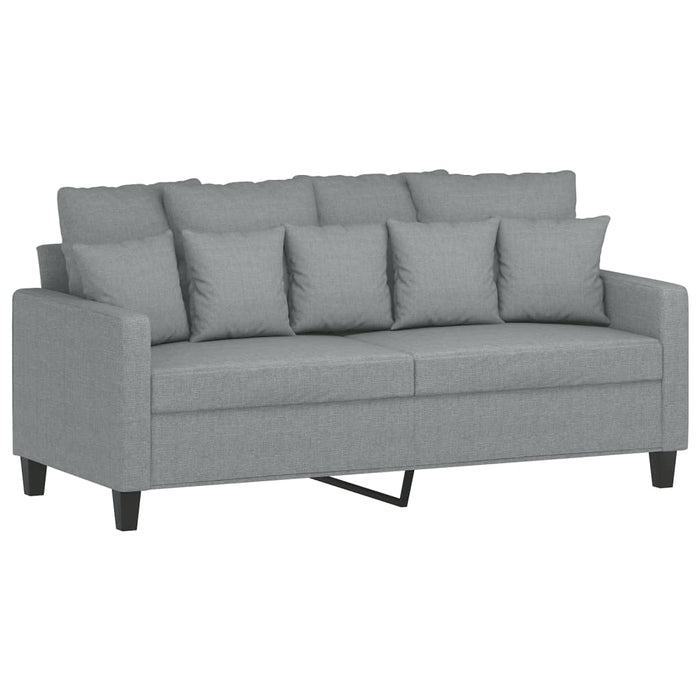 Set de canapele cu perne, 2 piese, gri deschis, textil - WALTI WALTI