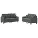 Set de canapele cu perne, 2 piese, gri închis, textil - WALTI WALTI