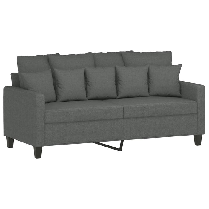 Set de canapele cu perne, 2 piese, gri închis, textil - WALTI WALTI