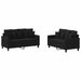 Set de canapele cu perne, 2 piese, negru, textil - WALTI WALTI