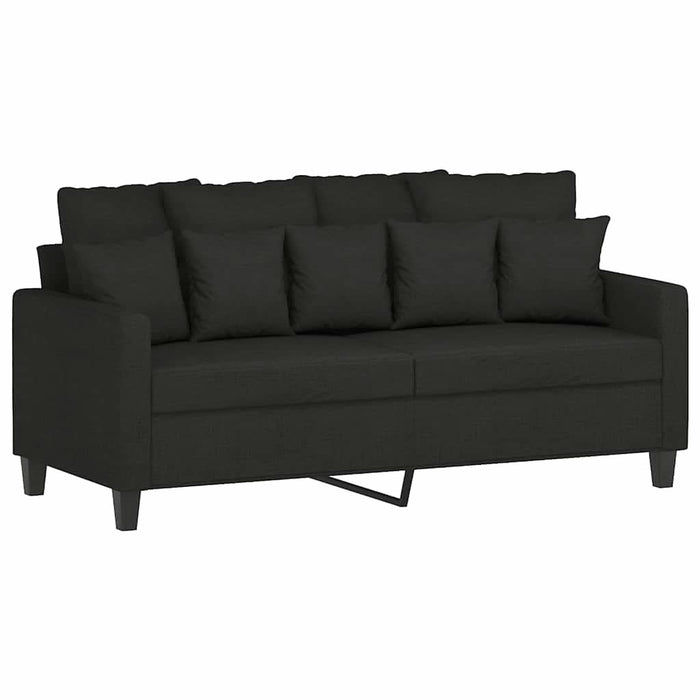 Set de canapele cu perne, 2 piese, negru, textil - WALTI WALTI