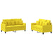 Set de canapele cu perne, 2 piese, galben deschis, textil - WALTI WALTI