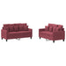 Set canapea cu perne, 2 piese, roșu vin, material textil - WALTI WALTI