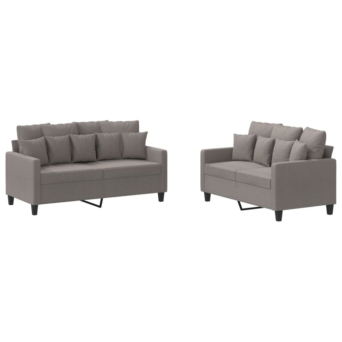 Set de canapea cu perne, 2 piese, gri taupe, material textil - WALTI WALTI