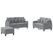 Set de canapele cu perne, 3 piese, gri deschis, textil - WALTI WALTI
