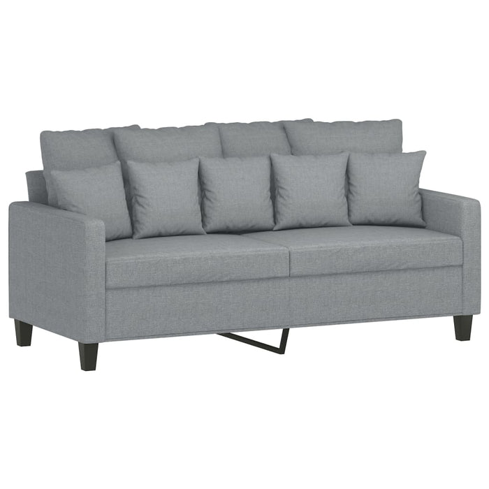Set de canapele cu perne, 3 piese, gri deschis, textil - WALTI WALTI