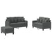 Set de canapele cu perne, 3 piese, gri închis, textil - WALTI WALTI