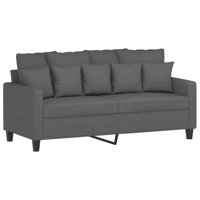 Set de canapele cu perne, 3 piese, gri închis, textil - WALTI WALTI