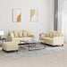 Set de canapele cu perne, 3 piese, crem, textil - WALTI WALTI
