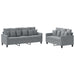 Set de canapele cu perne, 2 piese, gri deschis, textil - WALTI WALTI