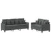 Set de canapele cu perne, 2 piese, gri închis, textil - WALTI WALTI