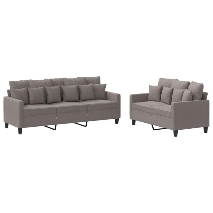 Set de canapea cu perne, 2 piese, gri taupe, material textil - WALTI WALTI