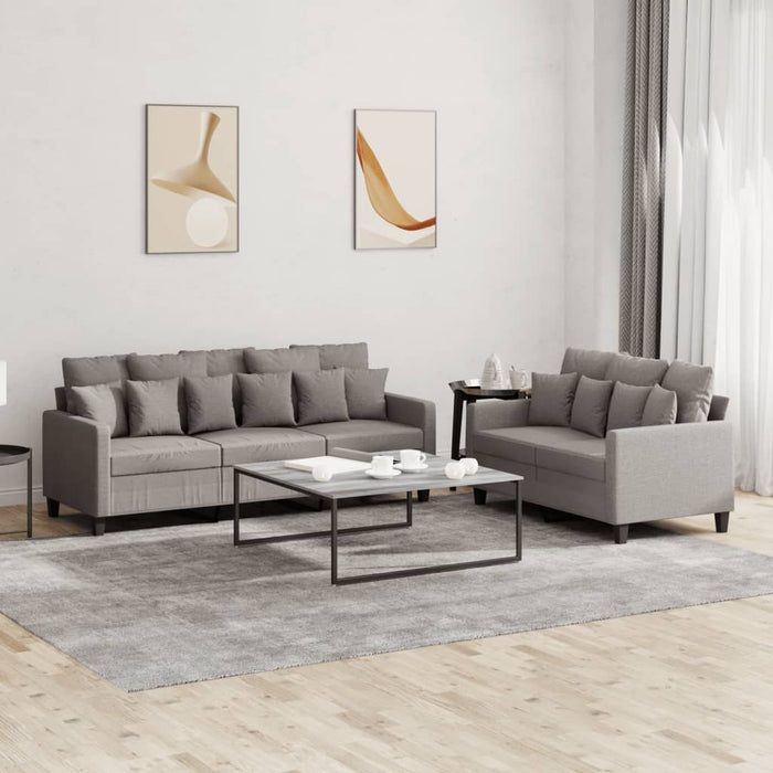 Set de canapea cu perne, 2 piese, gri taupe, material textil - WALTI WALTI