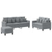 Set de canapele cu perne, 3 piese, gri deschis, textil - WALTI WALTI