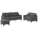 Set de canapele cu perne, 3 piese, gri închis, textil - WALTI WALTI