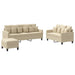 Set de canapele cu perne, 3 piese, crem, textil - WALTI WALTI