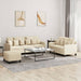 Set de canapele cu perne, 3 piese, crem, textil - WALTI WALTI