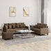Set de canapele cu perne, 3 piese, maro, textil - WALTI WALTI