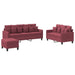 Set canapea cu perne, 3 piese, roșu vin, material textil - WALTI WALTI