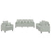 Set de canapele cu perne, 3 piese, gri deschis, catifea - WALTI WALTI