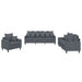 Set de canapele cu perne, 3 piese, gri închis, catifea - WALTI WALTI