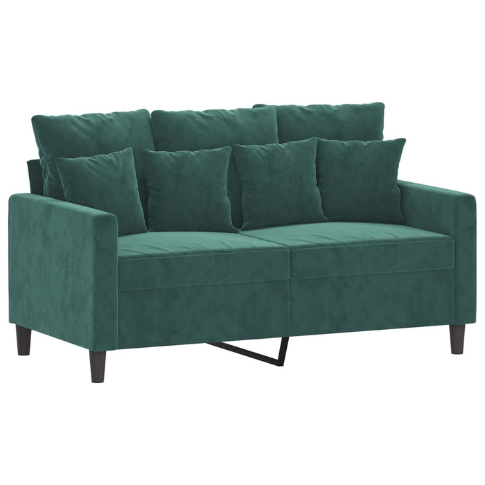 Set de canapele cu perne, 3 piese, verde închis, catifea - WALTI WALTI