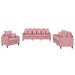 Set de canapele cu perne, 3 piese, roz, catifea - WALTI WALTI