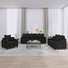 Set de canapele cu perne, 3 piese, negru, catifea - WALTI WALTI