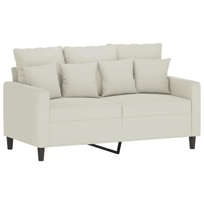 Set de canapele cu perne, 3 piese, crem, catifea - WALTI WALTI