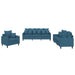 Set de canapele cu perne, 3 piese, albastru, catifea - WALTI WALTI