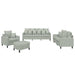 Set de canapele cu perne, 4 piese, gri deschis, catifea - WALTI WALTI