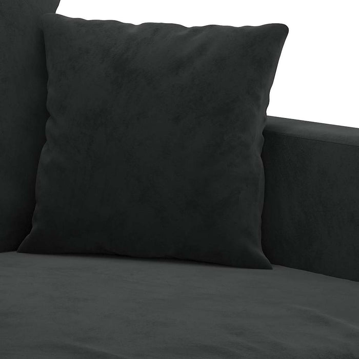 Set de canapele cu perne, 4 piese, negru, catifea - WALTI WALTI